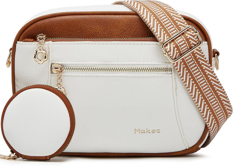 Makes Crossbody Purse for Women Small Crossbody Bags Trendy Vegan Leather with Adjustable Shoulder Straps Gift for Mother Wife Mom - Image 1